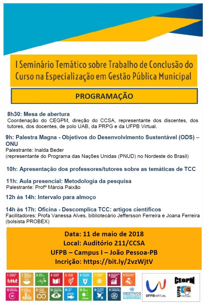 Folder Seminário TCC CEGPM 2018